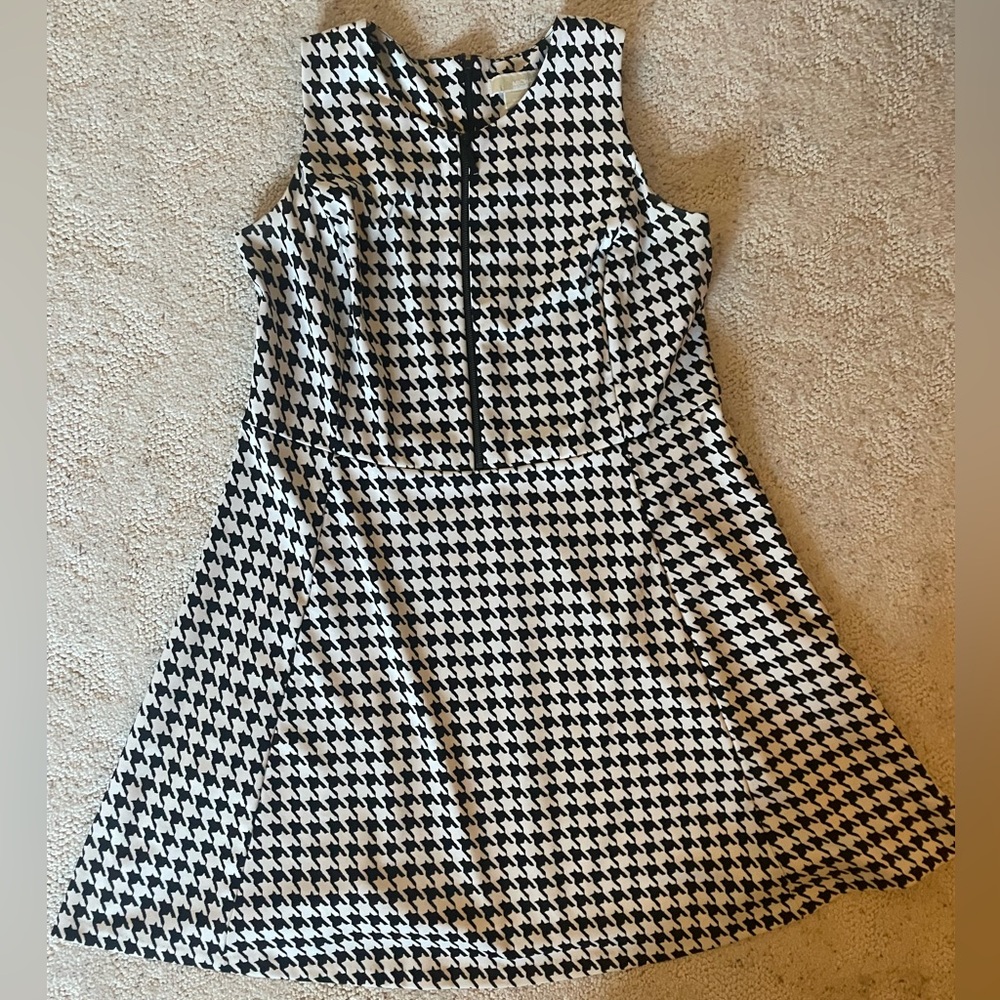 Michael Kors A-Line Houndstooth Dress
